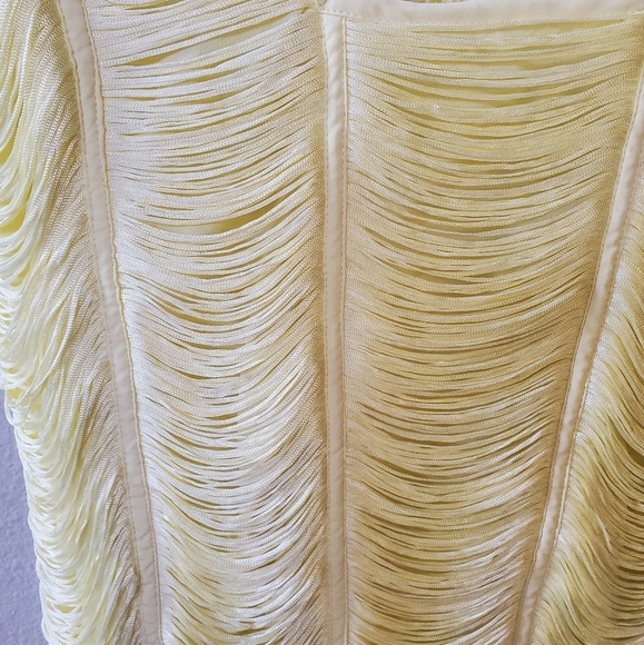 NWOT ASOS Design Womens Midi Yellow Fringe Dress. SIZE 8 - Picture 5 of 9